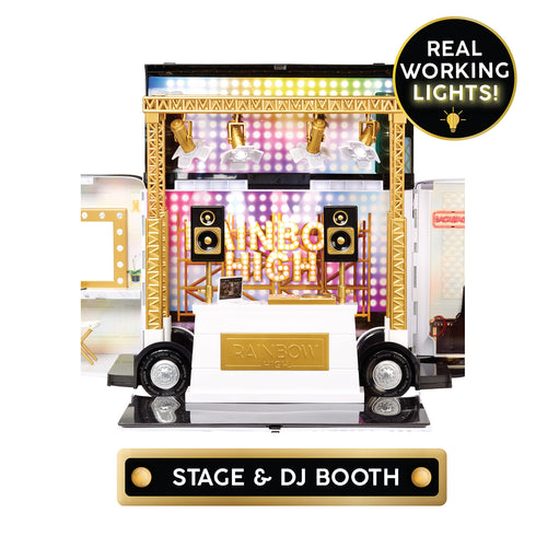 Rainbow High Vision World Tour Bus & Bühne - 4-in-1-Deluxe-Spielset mit Lichtern